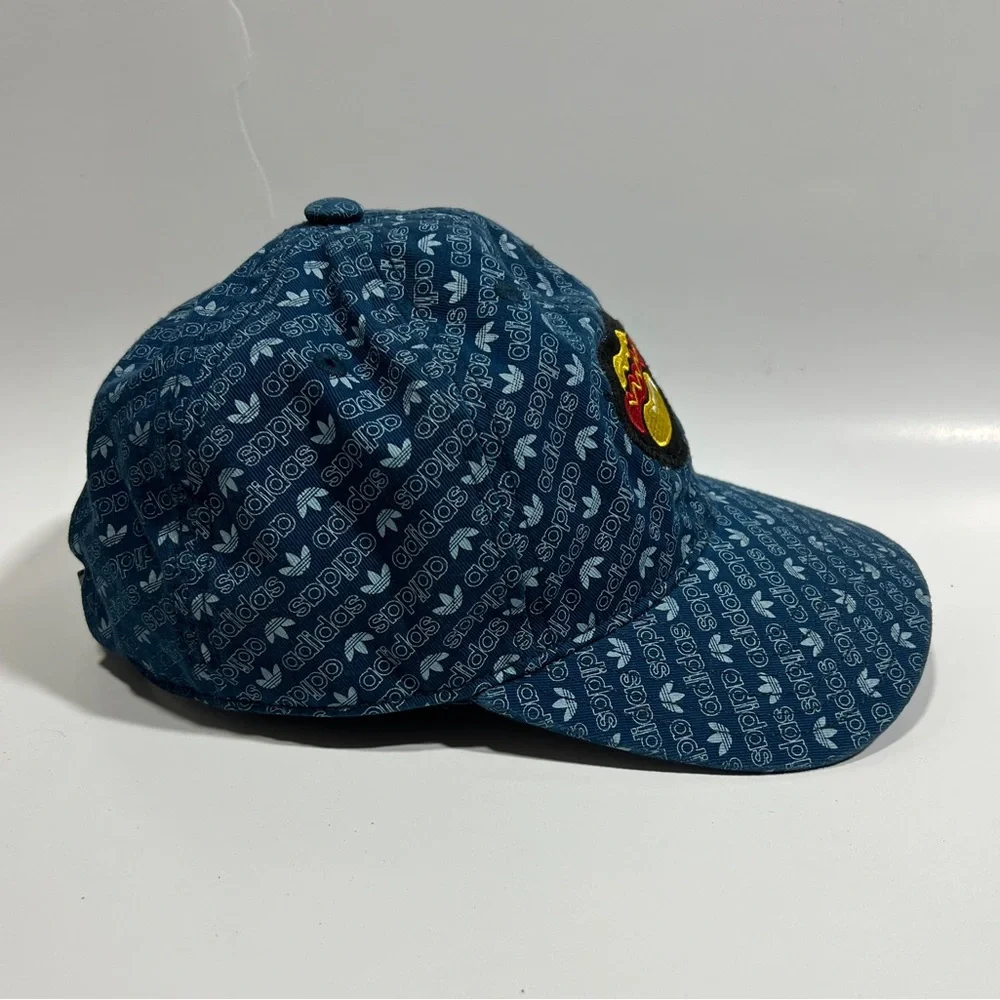 ADIDAS All Over Logo Women's Fit Strapback Hat OSFW W/ Hotdog Patch - Picture 3 of 8